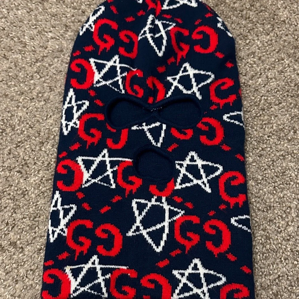 Star and Logo Patterned Balaclava
